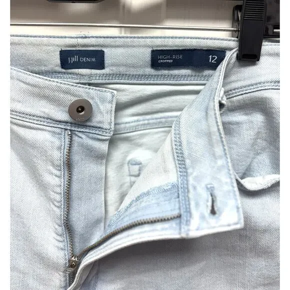 J.Jill Jeans, High Rise Cropped, Light Wash, Stretch, Women's Size 12 - Picture 2 of 6